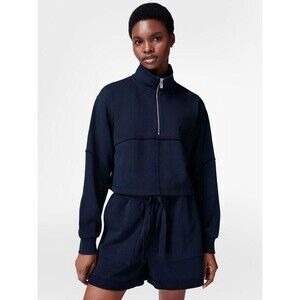 Sweaty Betty Revive Lounge Half Zip Womens XL Pullover Sweatshirt Cropped NWOT